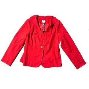 Women's Monroe and Maine Red Ruffle Collar Blazer ‎ Size 10